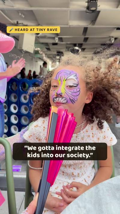 Video: a kid with face paint at Tiny Rave
